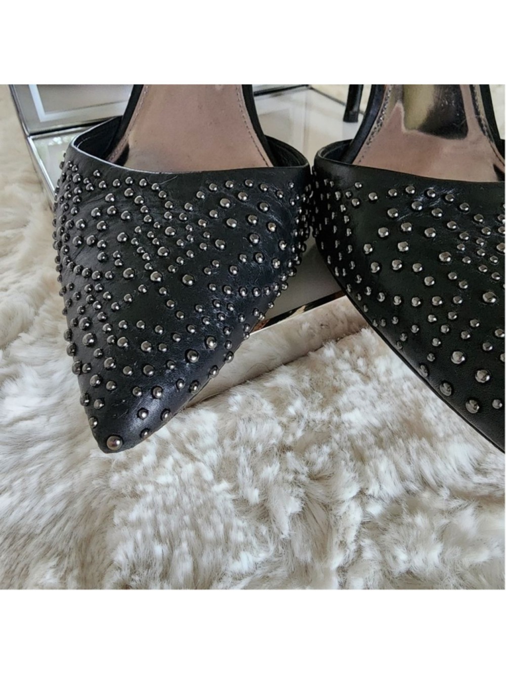 Coach Holmes Studded Leather High Heels Black Sz 8 - Picture 4 of 16